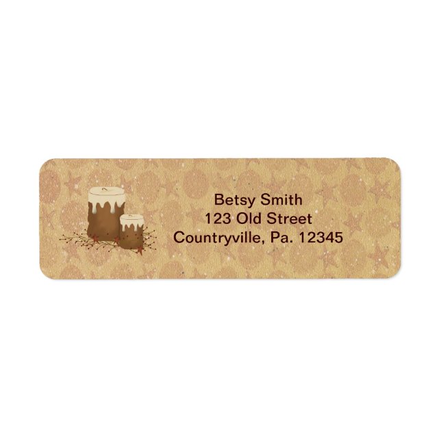 Étiquette de adresse de bougies primitives (Devant)