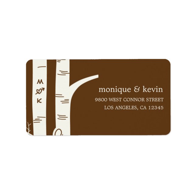 Étiquette de adresse de bouleaux (Devant)