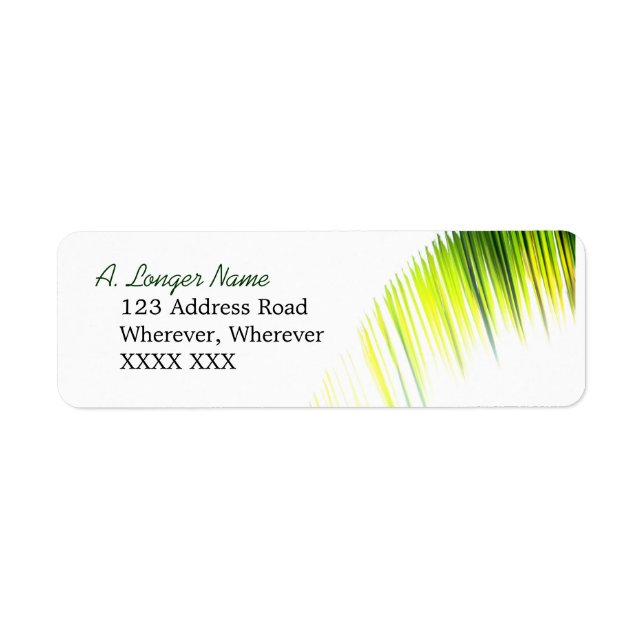 Étiquette de adresse de branche Palm (Devant)