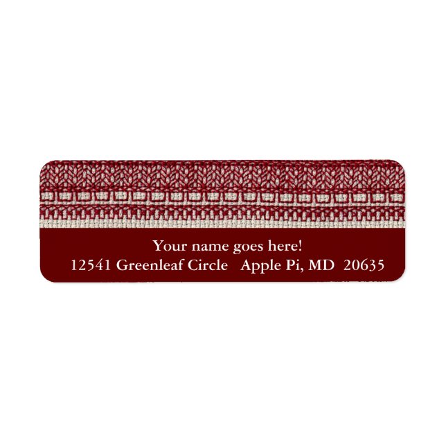 Étiquette de adresse de broderie bourguignonne (Devant)