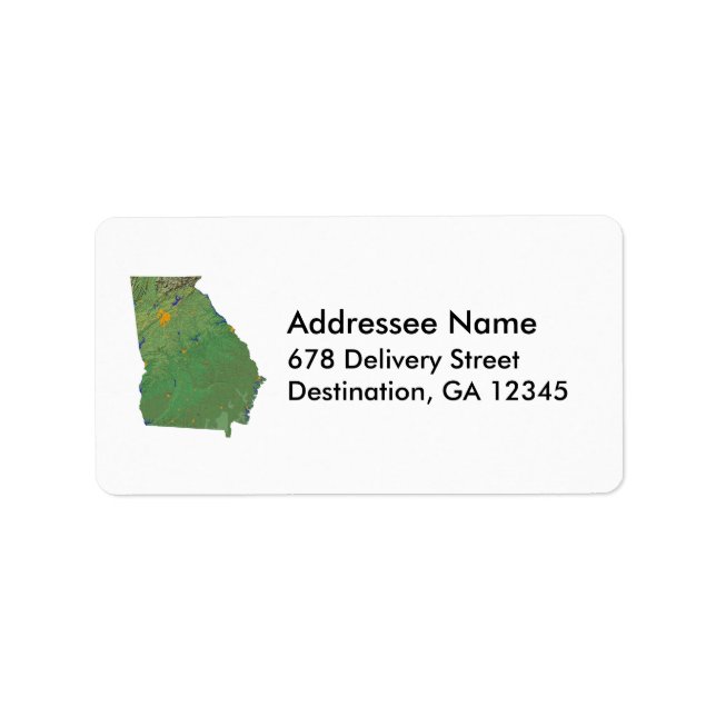 Étiquette de adresse de carte de Géorgie (Devant)