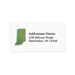Étiquette de adresse de carte de l'Indiana