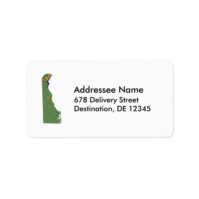 Étiquette de adresse de carte Delaware (Devant)