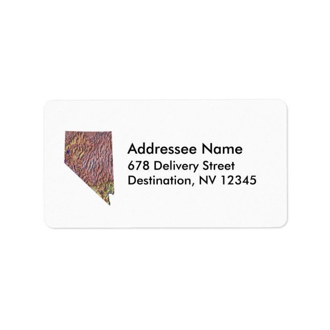 Étiquette de adresse de carte du Nevada (Devant)