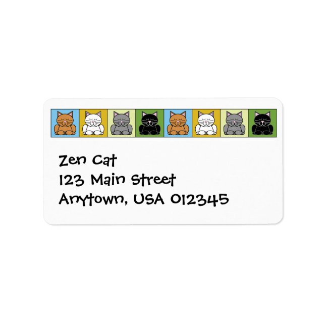 Étiquette de adresse de chat Zen (Devant)