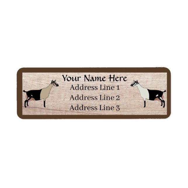 Étiquette de adresse de chèvre laitière alpine cus (Devant)