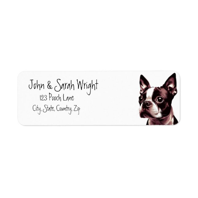 Étiquette de adresse de chien animal de compagnie  (Devant)