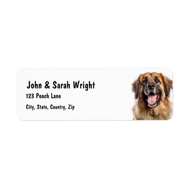 Étiquette de adresse de chien Leonburger personnal (Devant)