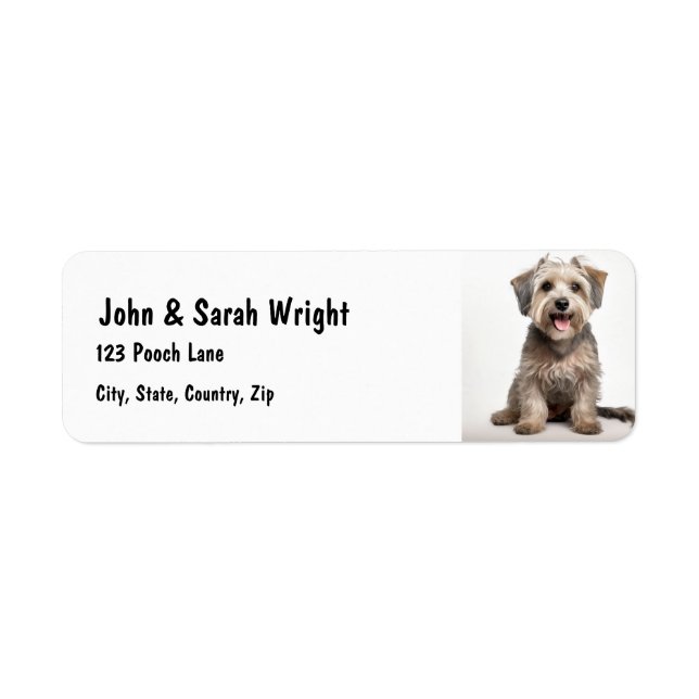 Étiquette de adresse de chien Lhasa Apso (Devant)
