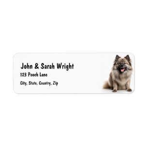 Étiquette de adresse de chien personnalisé Keeshon