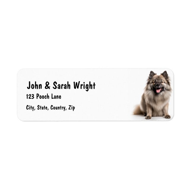Étiquette de adresse de chien personnalisé Keeshon (Devant)