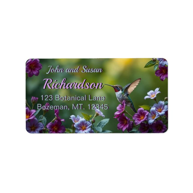 Étiquette de adresse de conception florale de coli (Devant)