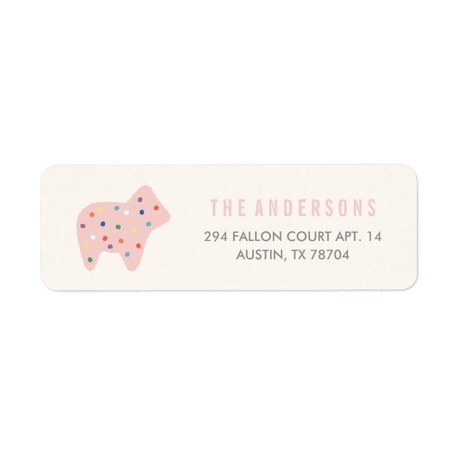 Étiquette de adresse de cookies animaux - Bubblegu (Devant)
