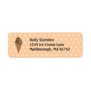 Étiquette de adresse de cornet de crème glacée
