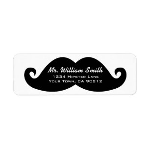 Étiquette de adresse de coutume de moustache de