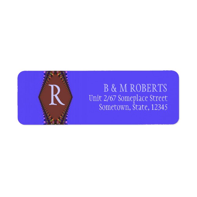 Étiquette de adresse de dentelle Brown violet Mono (Devant)