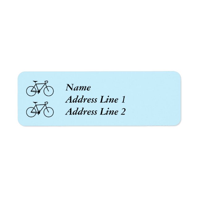 Étiquette de adresse de deux silhouettes de bicycl (Devant)