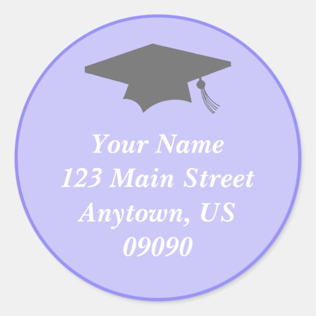 Étiquette de adresse de diplôme classique (Violet) (Devant)