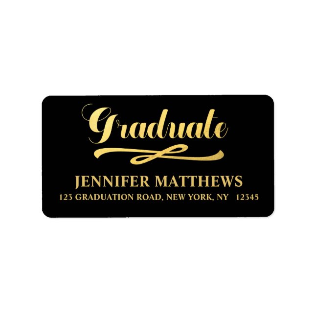 Étiquette de adresse de diplômes d'or Faux (Devant)