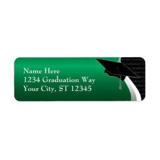 Étiquette de adresse de diplômes vert et noir