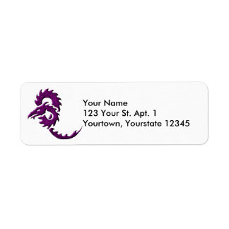 Étiquette de adresse de dragon tribal violet