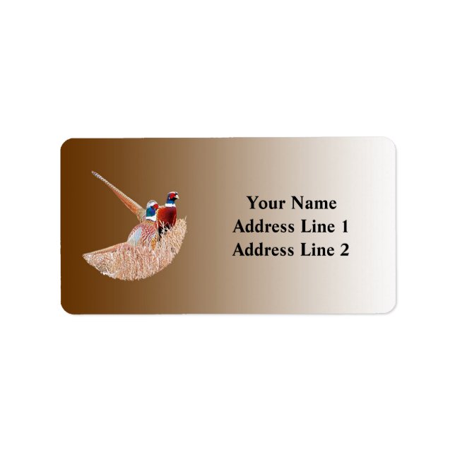 Étiquette de adresse de faisan à cou circulaire (Devant)