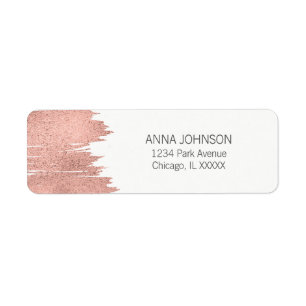 Étiquette de adresse de Fête des mariées rose Gold