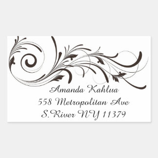 Étiquette de adresse de fleurs