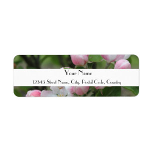étiquette de adresse de fleurs de pomme