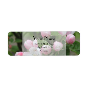 étiquette de adresse de fleurs de pomme