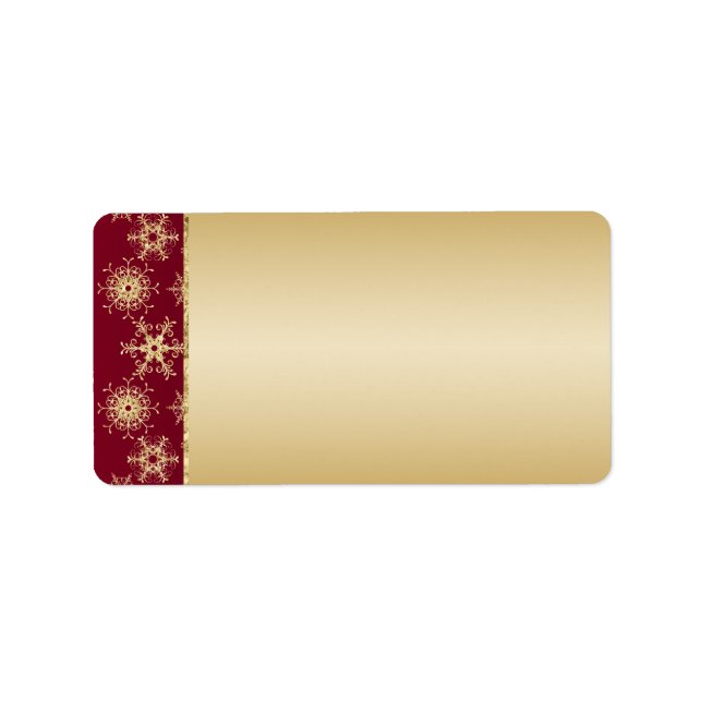 Étiquette de adresse de flocons de neige rouge, Pa (Devant)