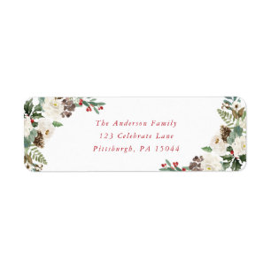 Étiquette de adresse de guirlande de Noël