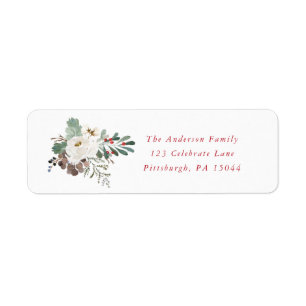 Étiquette de adresse de guirlande de Noël