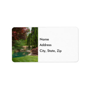 Étiquette de adresse de jardin paisible