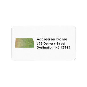 Étiquette de adresse de la carte du Kansas