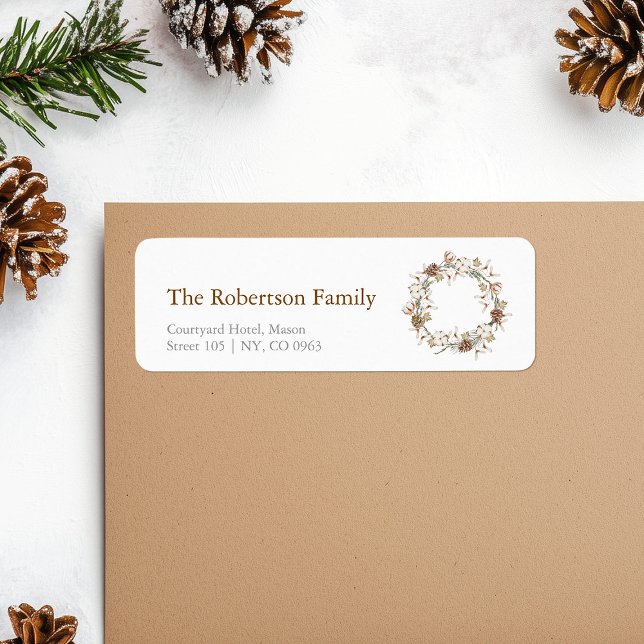 Étiquette de adresse de la couronne de coton de No (Créateur téléchargé)