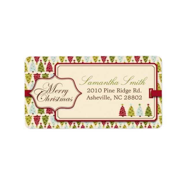 Étiquette de adresse de la forêt de Noël (Devant)