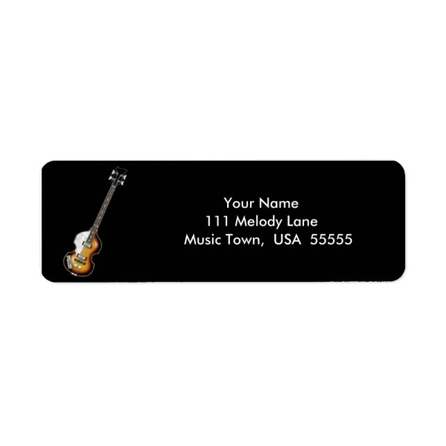 Étiquette de adresse de la guitare Violin Bass (Devant)