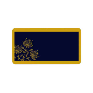 Étiquette de adresse de la marine et de la florale
