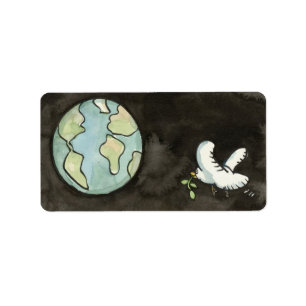Étiquette de adresse de la paix sur Terre