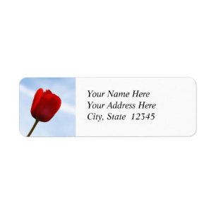 Étiquette de adresse de la Tulipe rouge