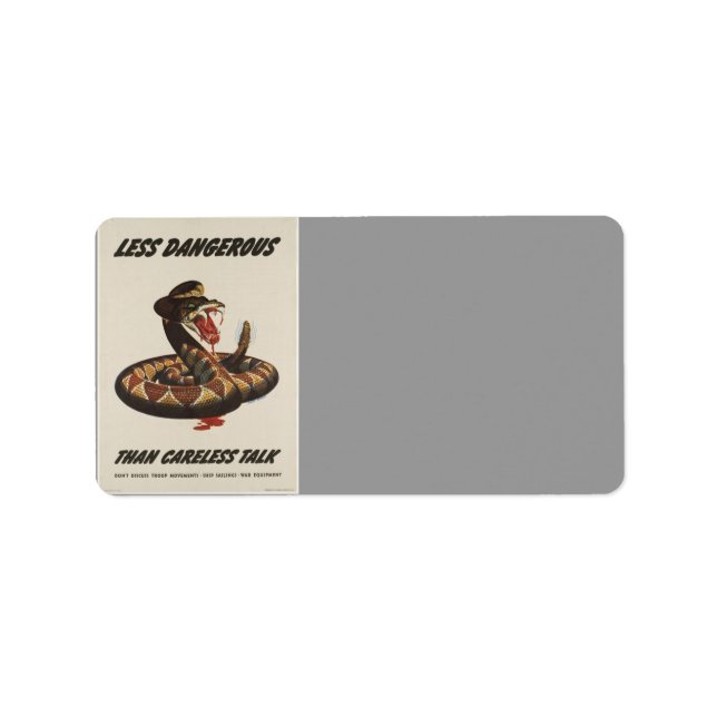 Étiquette de adresse de l'affiche patriotique 2ème (Devant)