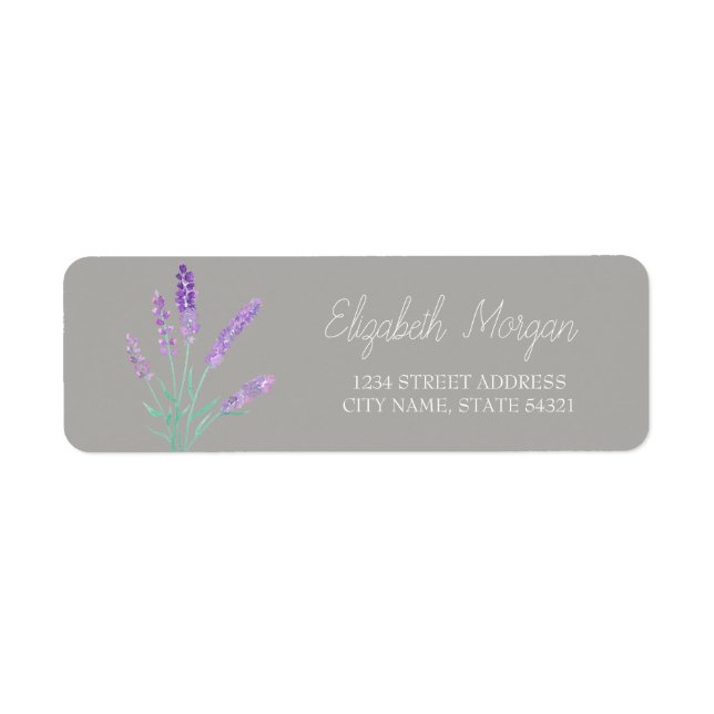 Étiquette de adresse de Lavander romantique chic (Devant)