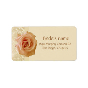 Étiquette de adresse de luxe Rose Gold Victorian D
