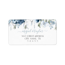 Étiquette de adresse de Mariage couleur bleu-Dusty