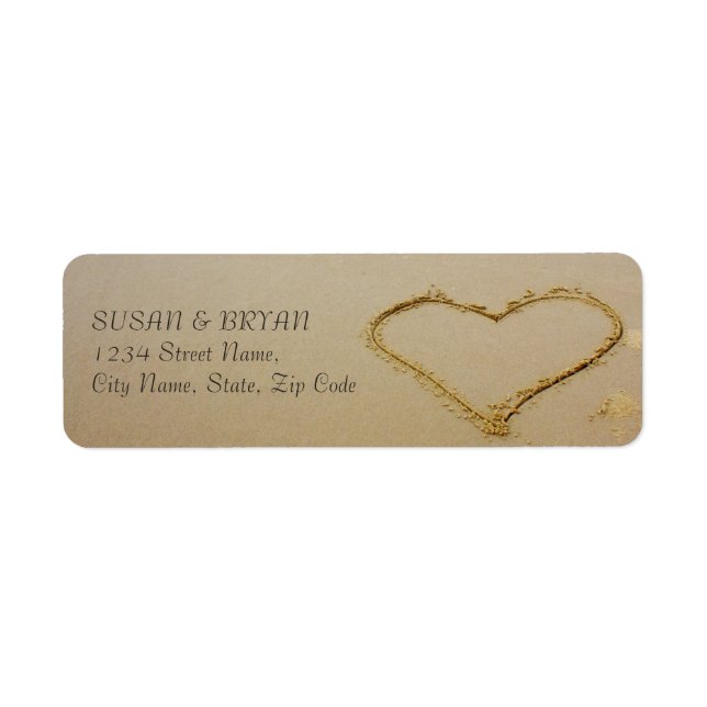 Étiquette de adresse de mariage de plage (Devant)