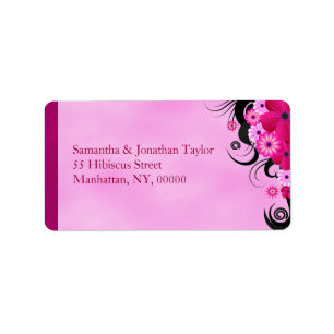 Étiquette de adresse de Mariage floral léger Fuchs