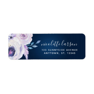 Étiquette de adresse de Mariage Rose de Marine et 