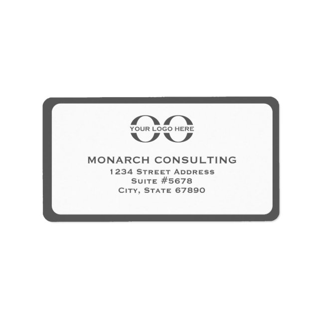 Étiquette de adresse de marque simple avec logo d' (Devant)