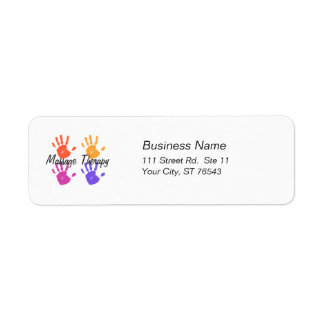 Étiquette de adresse de massage